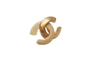 極美品 CHANEL シャネル Coco Mark ココマーク ピアス 00T 刻印 1.8g アイボリー ゴールド カラー アクセサリー 中古 4b006476