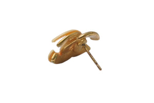 極美品 CHANEL シャネル Coco Mark ココマーク ピアス 00T 刻印 1.8g アイボリー ゴールド カラー アクセサリー 中古 4b006476