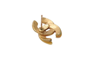 極美品 CHANEL シャネル Coco Mark ココマーク ピアス 00T 刻印 1.8g アイボリー ゴールド カラー アクセサリー 中古 4b006476