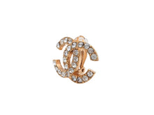 Load image into Gallery viewer, 極美品 CHANEL シャネル Coco Mark ココマーク ピアス ラインストーン ゴールドカラー 02A 刻印 4.9g アクセサリー 中古 4b006477