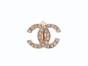 極美品 CHANEL シャネル Coco Mark ココマーク ピアス ラインストーン ゴールドカラー 02A 刻印 4.9g アクセサリー 中古 4b006477