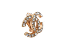 Load image into Gallery viewer, 極美品 CHANEL シャネル Coco Mark ココマーク ピアス ラインストーン ゴールドカラー 02A 刻印 4.9g アクセサリー 中古 4b006477