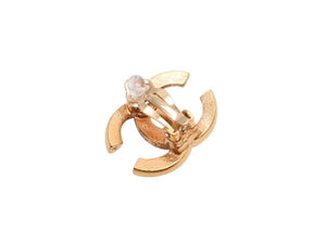 極美品 CHANEL シャネル Coco Mark ココマーク ピアス ラインストーン ゴールドカラー 02A 刻印 4.9g アクセサリー 中古 4b006477