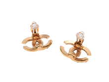 Load image into Gallery viewer, 極美品 CHANEL シャネル Coco Mark ココマーク ピアス ラインストーン ゴールドカラー 02A 刻印 4.9g アクセサリー 中古 4b006477