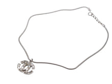 Load image into Gallery viewer, CHANEL シャネル ココマーク スクエアラインストーン ネックレス 重量約11.4g 01P刻印 全長約48cm シルバー メタル 美品 中古 4b006483