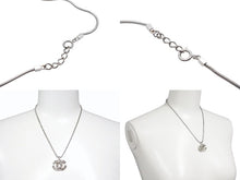 Load image into Gallery viewer, CHANEL シャネル ココマーク スクエアラインストーン ネックレス 重量約11.4g 01P刻印 全長約48cm シルバー メタル 美品 中古 4b006483