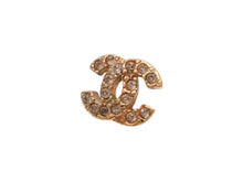 Load image into Gallery viewer, 極美品 CHANEL シャネル Coco Mark ココマーク ピアス ラインストーン ゴールドカラー 04A刻印 1.8g 中古 4b006484