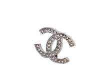 Load image into Gallery viewer, 極美品 CHANEL シャネル CoCo Mark ココマーク ピアス シルバーカラー ラインストーン A14V刻印 1.4g 中古 4b006486