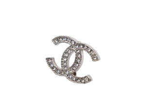 極美品 CHANEL シャネル CoCo Mark ココマーク ピアス シルバーカラー ラインストーン A14V刻印 1.4g 中古 4b006486