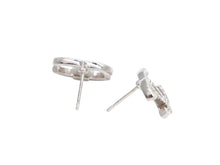 Load image into Gallery viewer, 極美品 CHANEL シャネル CoCo Mark ココマーク ピアス シルバーカラー ラインストーン A14V刻印 1.4g 中古 4b006486