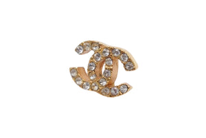 CHANEL シャネル ココマーク ピアス 重量約3.5g 01P刻印 ラインストーン メタル ゴールド クリア 両耳用 美品 中古 4b006487