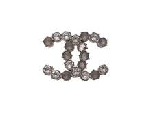 Load image into Gallery viewer, 極美品 CHANEL シャネル Coco Mark ココマーク B15A刻印 2.8g ピアス シルバーカラー ラインストーン 中古 4b006488