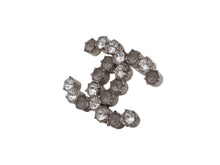 Load image into Gallery viewer, 極美品 CHANEL シャネル Coco Mark ココマーク B15A刻印 2.8g ピアス シルバーカラー ラインストーン 中古 4b006488