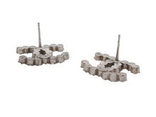 Load image into Gallery viewer, 極美品 CHANEL シャネル Coco Mark ココマーク B15A刻印 2.8g ピアス シルバーカラー ラインストーン 中古 4b006488