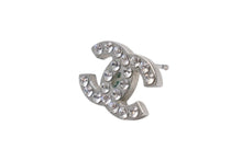 Load image into Gallery viewer, 極美品 CHANEL シャネル Coco Mark ココマーク ピアス ラインストーン シルバーカラー 06V 刻印 1.8g アクセサリー 中古 4b006489
