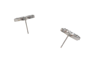 極美品 CHANEL シャネル Coco Mark ココマーク ピアス ラインストーン シルバーカラー 06V 刻印 1.8g アクセサリー 中古 4b006489