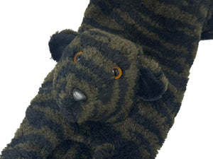 未使用 KENZO ケンゾー Fur Striped Tiger Scarf ファーストライプタイガースカーフ ブラック カーキ ワンサイズ 中古 4b000650 