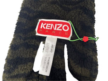 画像をギャラリービューアに読み込む, 未使用 KENZO ケンゾー Fur Striped Tiger Scarf ファーストライプタイガースカーフ ブラック カーキ ワンサイズ 中古 4b000650 