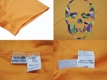 Load image into Gallery viewer, Lucien Pellat-Finet ルシアン ペラフィネ スカル 半袖Tシャツ サイズM プリント オレンジ 美品 中古 4b006512