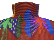 Load image into Gallery viewer, 極美品 me ISSEY MIYAKE ミー イッセイミヤケ 総柄 カットソー プリーツ M193FJ361 ポリエステル ブラウン マルチカラー サイズF 中古 4b006514
