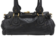Load image into Gallery viewer, Chloe クロエ ハンドバッグ パディントン ワンショルダーバッグ ブラック レザー 7ESA02 ゴールド金具 美品 中古 4b006527