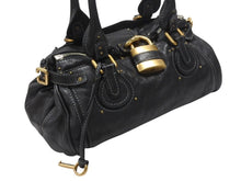 Load image into Gallery viewer, Chloe クロエ ハンドバッグ パディントン ワンショルダーバッグ ブラック レザー 7ESA02 ゴールド金具 美品 中古 4b006527