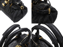 Load image into Gallery viewer, Chloe クロエ ハンドバッグ パディントン ワンショルダーバッグ ブラック レザー 7ESA02 ゴールド金具 美品 中古 4b006527