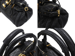 Chloe クロエ ハンドバッグ パディントン ワンショルダーバッグ ブラック レザー 7ESA02 ゴールド金具 美品 中古 4b006527