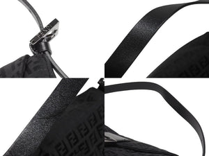 極美品 FENDI フェンディ マンマバケット ワンショルダーバッグ 8BR442 ズッキーノ柄 縦長 ブラック ガンメタリック金具 中古 4b006531