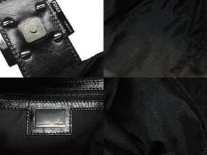 極美品 FENDI フェンディ マンマバケット ワンショルダーバッグ 8BR442 ズッキーノ柄 縦長 ブラック ガンメタリック金具 中古 4b006531