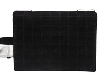 Load image into Gallery viewer, CHANEL シャネル ショルダーバッグ チョコバー ターンロック ブラック シルバー スウェード 美品 中古 4b006537