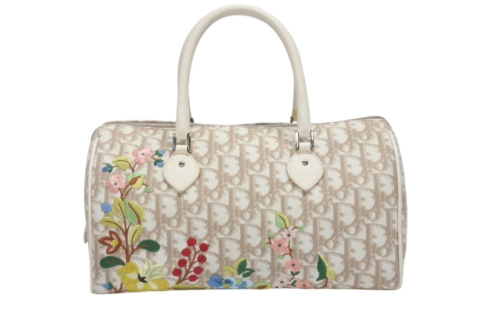 【美品】Dior ミニボストンバッグ トロッター キャンバス レザー Christian Dior クリスチャンディオール トロッター ミニ