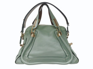 CHLOE クロエ パラティ ミディアム 2WAY ハンドバッグ 04-12-50-65 レザー ピスタチオ ゴールド金具 美品 中古 4b006542