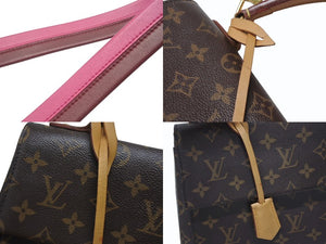 極美品 LOUIS VUITTON ルイヴィトン モノグラム クリュニーBB ショルダーバッグ M42738 ブラウン ピンク ゴールド金具 中古 4b006549