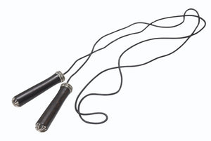 CHROME HEARTS クロムハーツ JUMPING ROPE ジャンピングロープ エボニーハンドル レザー 縄跳び ブラック シルバー金具 美品 中古 4b006554