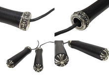 Load image into Gallery viewer, CHROME HEARTS クロムハーツ JUMPING ROPE ジャンピングロープ エボニーハンドル レザー 縄跳び ブラック シルバー金具 美品 中古 4b006554