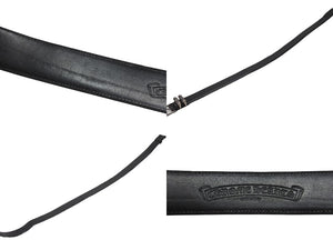 極美品 CHROME HEARTS クロムハーツ 3ピース ローラーベルト サイズ36 レザー シルバ−925 ブラック 中古 4b006555