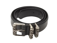 Load image into Gallery viewer, 極美品 CHROME HEARTS クロムハーツ 3ピース ローラーベルト サイズ36 レザー シルバ−925 ブラック 中古 4b006555
