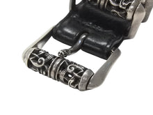 Load image into Gallery viewer, 極美品 CHROME HEARTS クロムハーツ 3ピース ローラーベルト サイズ36 レザー シルバ−925 ブラック 中古 4b006555