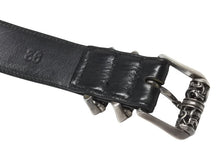Load image into Gallery viewer, 極美品 CHROME HEARTS クロムハーツ 3ピース ローラーベルト サイズ36 レザー シルバ−925 ブラック 中古 4b006555