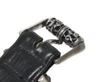 Load image into Gallery viewer, 極美品 CHROME HEARTS クロムハーツ 3ピース ローラーベルト サイズ36 レザー シルバ−925 ブラック 中古 4b006555