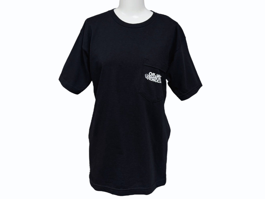 新品未使用 CHROME HEARTS × OFFWHITE クロムハーツ オフホワイト Honolulu Tee ホノルル限定半袖Tシャツ バックスクロールラベルプリント ブラック サイズS 中古 4b006556