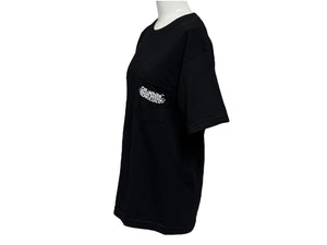 新品未使用 CHROME HEARTS × OFFWHITE クロムハーツ オフホワイト Honolulu Tee ホノルル限定半袖Tシャツ バックスクロールラベルプリント ブラック サイズS 中古 4b006556