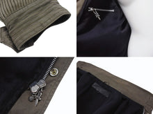 Load image into Gallery viewer, 極美品 CHROME HEARTS クロムハーツ チェリーボム クロスボタン ジャケット ダブルジップ カーキ シルバー金具 サイズM 中古 4b006557