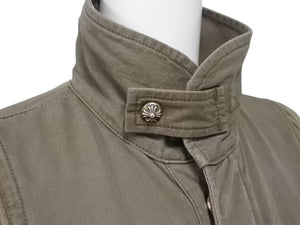 極美品 CHROME HEARTS クロムハーツ チェリーボム クロスボタン ジャケット ダブルジップ カーキ シルバー金具 サイズM 中古 4b006557