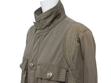 Load image into Gallery viewer, 極美品 CHROME HEARTS クロムハーツ チェリーボム クロスボタン ジャケット ダブルジップ カーキ シルバー金具 サイズM 中古 4b006557