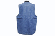 Load image into Gallery viewer, 極美品 CHROME HEARTS クロムハーツ VEST-M-HOMER ホーマー デニムボアベスト サイズL ダガージップ クロスボール ブルー 中古 4b006558