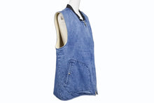 Load image into Gallery viewer, 極美品 CHROME HEARTS クロムハーツ VEST-M-HOMER ホーマー デニムボアベスト サイズL ダガージップ クロスボール ブルー 中古 4b006558