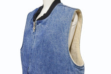 Load image into Gallery viewer, 極美品 CHROME HEARTS クロムハーツ VEST-M-HOMER ホーマー デニムボアベスト サイズL ダガージップ クロスボール ブルー 中古 4b006558