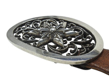 Load image into Gallery viewer, [USED/中古]CHROME HEARTS クロムハーツ ベルト・バックル OVAL STAR LARGE BUCKLE BELT ブラウン　ベルト レザー シルバー925 Cランク 中古 4b006560